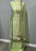 Mint Green Georgette Lucknowi Full Embroidered Suit