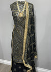 Black White & Gold Georgette Full Embroidered Sequin Suit