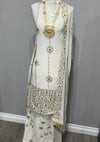White Georgette Full Embroidered Sequin Suit