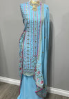 Blue Georgette Full Heavy Embroidered Sequin Suit