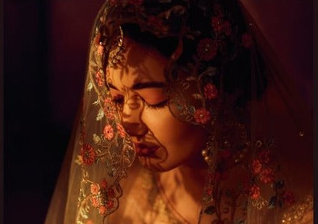 Peach & MInt Green Jacquard Embroidered Palazzo Suit