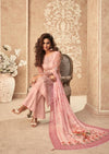 Pink Floral Net Embroidered Banglaori Silk Pant Suit