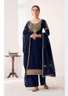 Dark Blue Georgette Heavy Embroidered Pant Suit