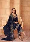 Dark Blue Heavy Blooming Georgette Diamond Embroidered Pant Suit
