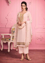 Blush Georgette Sequence Heavy Embroidered Pant Suit