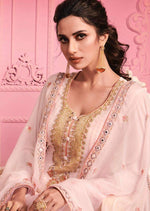 Blush Georgette Sequence Heavy Embroidered Pant Suit