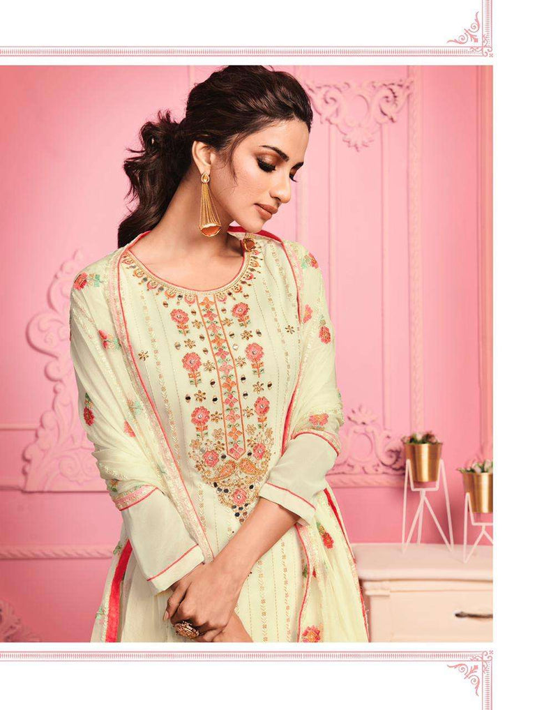 Pista Georgette Mirror Heavy Embroidered Pant Suit
