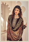 Brown Heavy Chinon Digital Print Embroidered Palazzo Suit