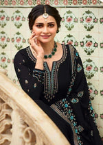Black Heavy Georgette Embroidered Pant Suit