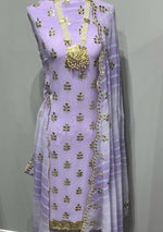 Lilac Georgette Full Embroidered Sequence Suit