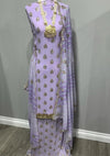 Lilac Georgette Full Embroidered Sequence Suit