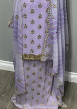 Lilac Georgette Full Embroidered Sequence Suit