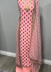 Salmon Pink Georgette Full Embroidered Sequins Suit