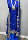 Royal Blue Upada Silk Full Embroidered Sequin Suit