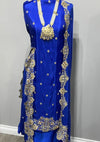 Royal Blue Upada Silk Full Embroidered Sequin Suit