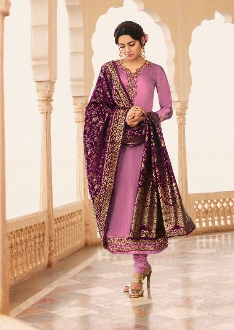 Shop Purple Georgette Salwar Suit with Embroidered and Moti Work for Women  Online : 276301 - New Arrivals