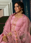Pink Pure Tusser Silk Swarovski Embroidered Pant Suit