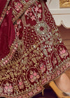 Maroon Baluming Georgette Khalti Embroidered Gharara Suit